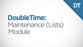 DoubleTime Maintenance (Lists) Module Video Thumbnail